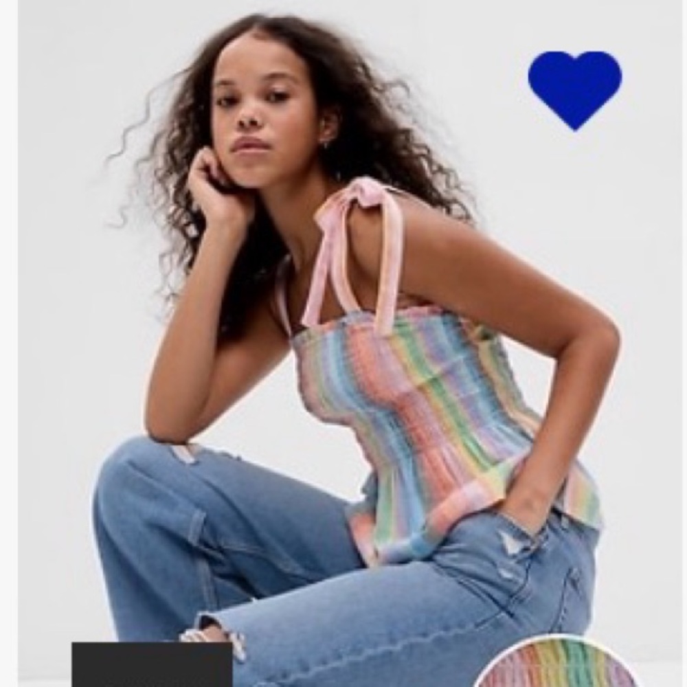 NWT GAP Colorful Striped Sleeveless Tie Strap Top Size M